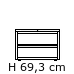 2 skuffer højde 69,3 cm bredde 100 cm (136,-) (YESF1007)
