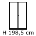 Højde 198,5 cm bredde 100 cm (1549,-) (BYECB1019/4S)