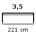 3,5 personer - længde 221 cm (8242,-)