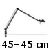Bordmontering armlængde 45+45 cm -  (0,-) (D12NPT) (vises ikke på billedet)
