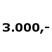 3.000,- (DKK)