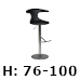 Barstol med sorte ben - krom stel m. gaslift (956,-)