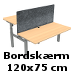 120x75 cm bordskærm i grå (AG120)