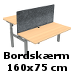 160x75 cm bordskærm i grå (AG160)