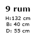 9 rum (1.500,-)