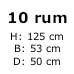 10 rum H125xB53xD50 cm - 46 kg (0,-) (108989)
