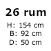 26 rum H154xB92xD50 cm (9.144,-) (108992)