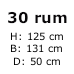 30 rum H125xB131xD50 cm (12.164,-) (108993)
