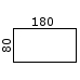 180x80 cm Rektangulær (400,-)