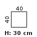 40x40 cm Højde 30 cm (0,-)  (CODE_40x40x30)