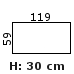 119x59 cm Højde 30 cm (2649,-) (CODE_59x119x30)