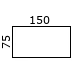 Rektangulær 75x150 cm (66000)