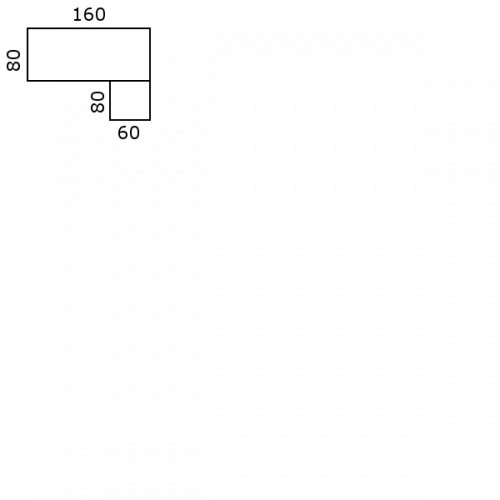 160x80 cm sidebord 80x60 cm (160-80S3 080-60S3)