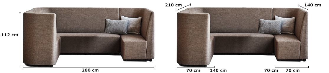 FourLikes kontorsofa FourDesign modul sofa mål