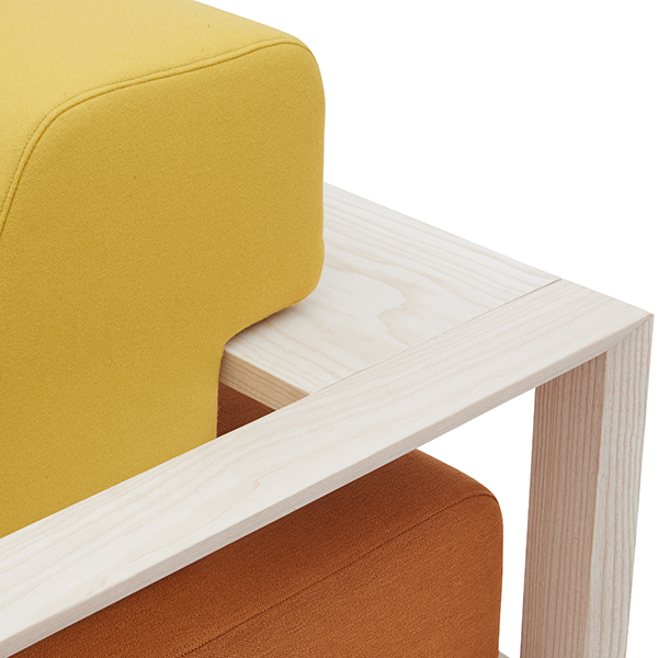 Softline wood gul danskdesign sofa